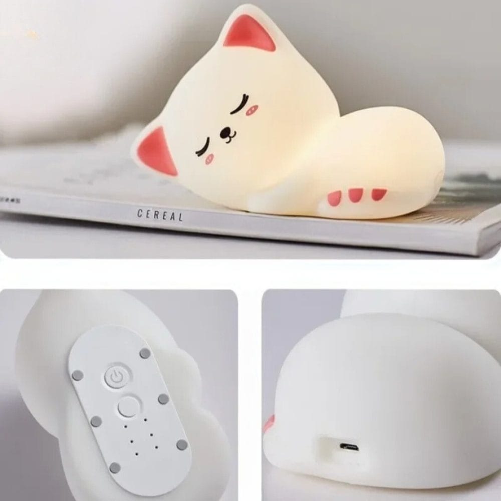 Veilleuse bébé rechargeable - Neko le chat